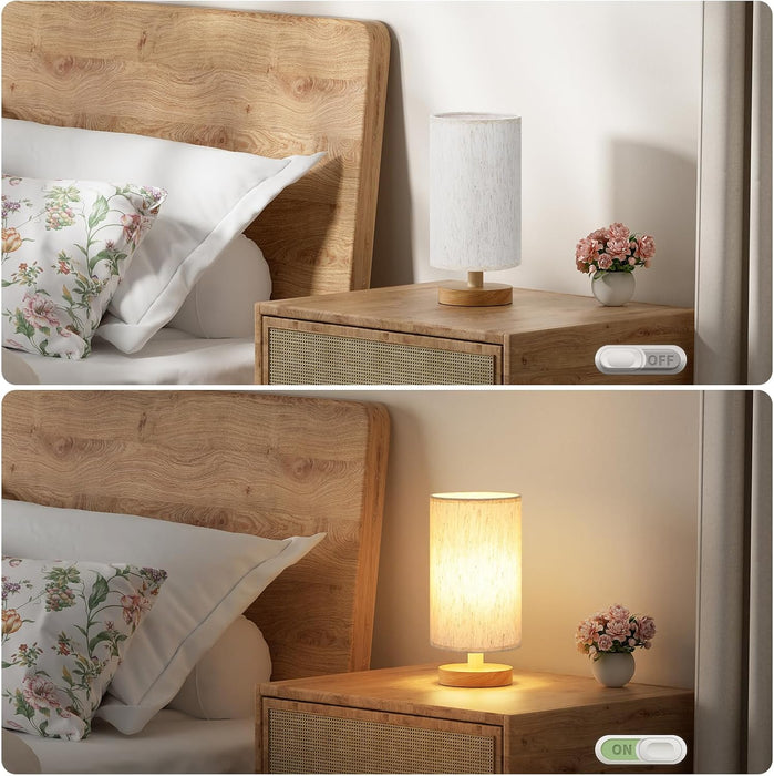 9" Small Table Lamp for Bedroom - Inline Control with 3000K Bulb