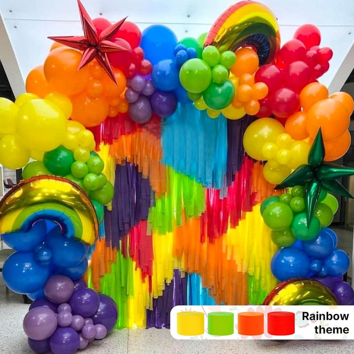 Rainbow Crepe Paper Streamers 8pcs 656 FT Rainbow Streamers