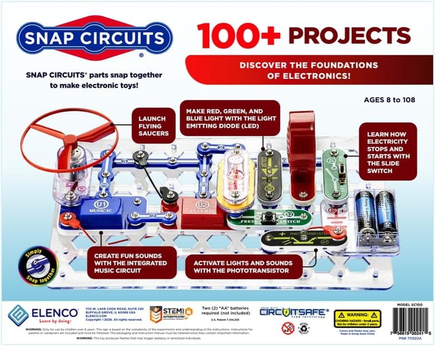 Jr. SC-100 STEM Electronics Kit, 100+ Projects, Ages 8+