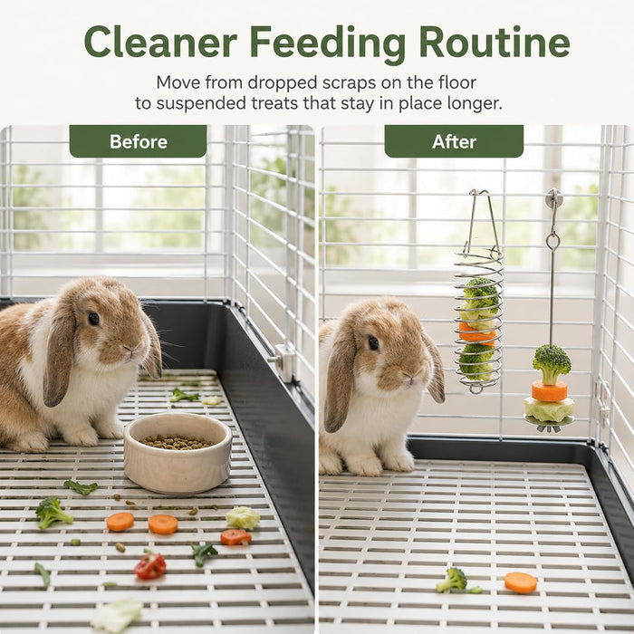 2 Pcs Bird Cage Food Holder, Bird Cage Feeder for Vegetable & Fruit