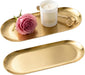 2 Pcs Gold Stainless Steel Decorative Trays, 9" Perfume Trays for Bathroom