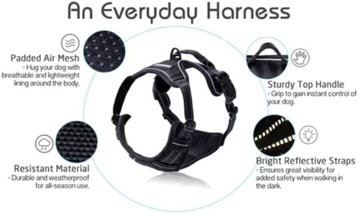 Dog Harness, No Pull for Large Dogs with 2 Leash Clips, Pet Vest