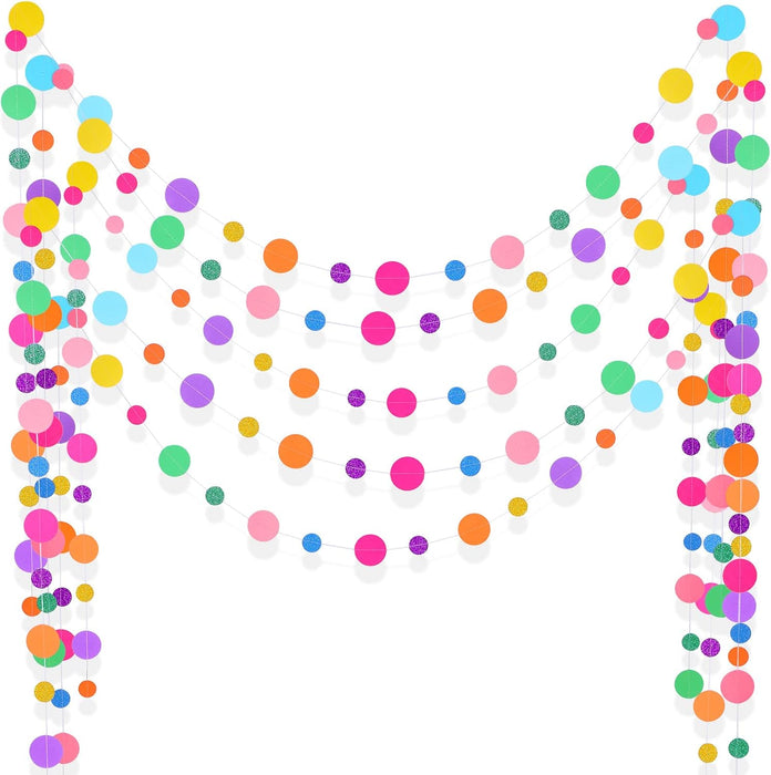 5 Pieces Dot Garland Banner Hanging, Rainbow