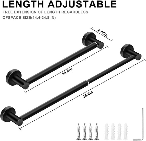 Adjustable Stainless Steel Towel Racks for Bathroom 13.18-24In