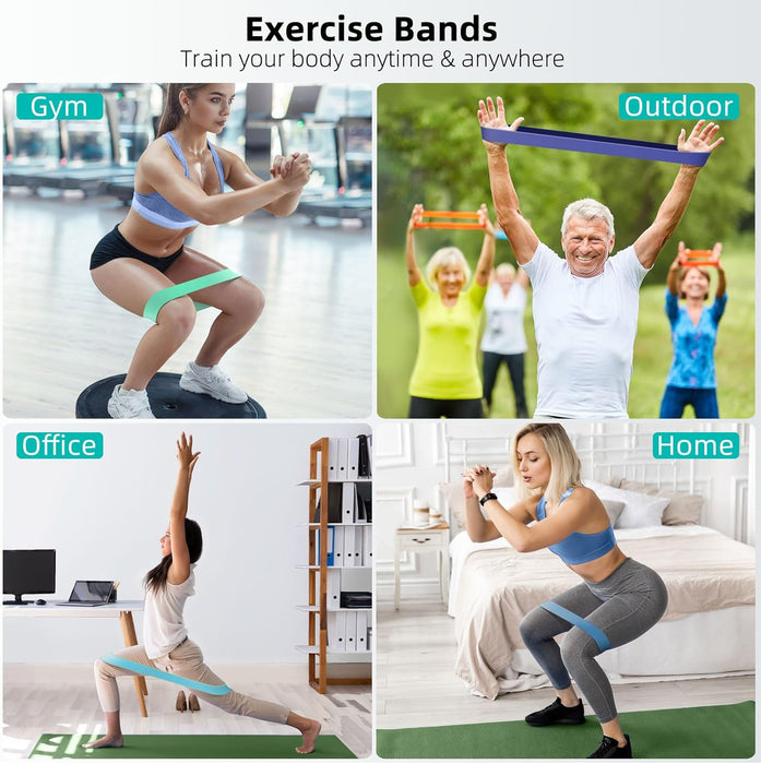 Resistance Bands for Working Out, 5-Pack Elastic Loop Exercise Bands for Strength Training Stretching, Home Gym Equipmen