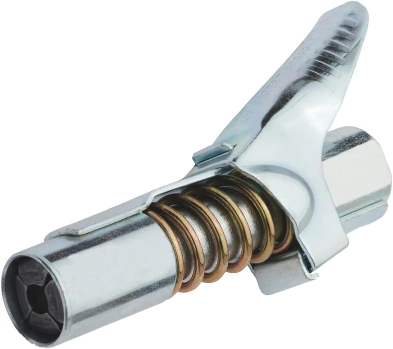 Grease Gun Coupler-Strong Lock for Recessed Grease Fitting 1/8" NPT Grease Gun Fitting fits SAE and Metric Zerk Fittings,High Pressure Quick Release Grease Coupler Compatible with All Grease Guns