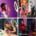 10" Ring Light with Stand 72'' Tall & Phone Holder,38 Color Modes Selfie Light with Tripod Stand,Stepless Dimmable/Speed LED Ring Light for iPhone & Android,YouTube, Makeup,TIK Tok