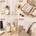 Small Standing Makeup Brush Bag & Holder, Beige Travel Cosmetic Case