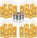 24 Pcs LED Flameless Candles with Remote, 3D Flickering Flame & LED String Lights, Acrylic Clear Cylinder, Timer Function, Romantic Ambience for Home Decor, Party, Wedding (Ivory).