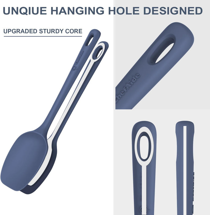 5 Pieces Silicone Spatulas Set, Heat Resistant Rubber Spatula