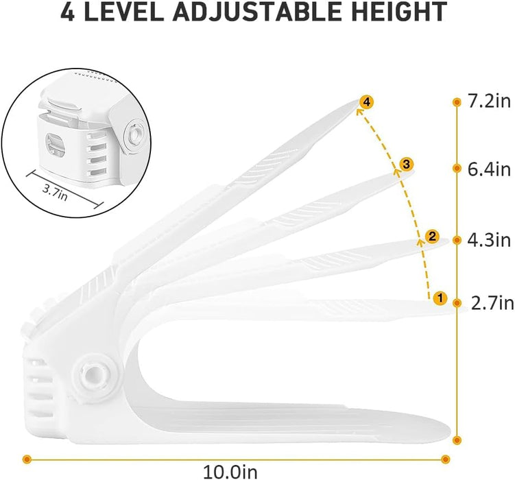 Shoe Slots Organizer 20Pack,Shoe Stacker,Cloest Space Saver 50%,White