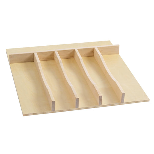 Six-Compartment Natural Wood Drawer Organizer