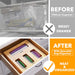 Bag Storage Organizer for Kitchen Drawer, Bamboo Organizer, Compatible with Gallon, Quart, Sandwich and Snack Variety Si