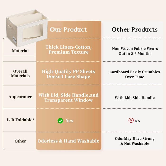 Fabric Storage Bins with Lids, Foldable Decorative Storage Box