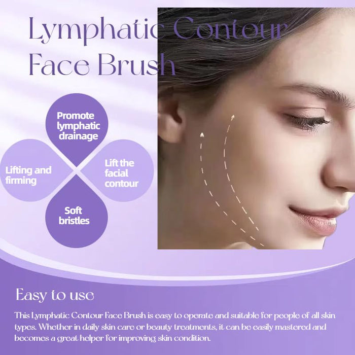 Lymphatic Contour Face Brush - Double Chin Reducer & Lymphatic Drainage Massager, Anti-Puffiness Depuffer Tool for Sculp
