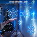 Christmas Snowflake Lights - 13ft 192LED Snowflake Icicle Lights with 16 Drops, 12 Modes and Timer, IP65 Waterproof Connectable Christmas Light for House Eave Window Indoor Outdoor Decoration