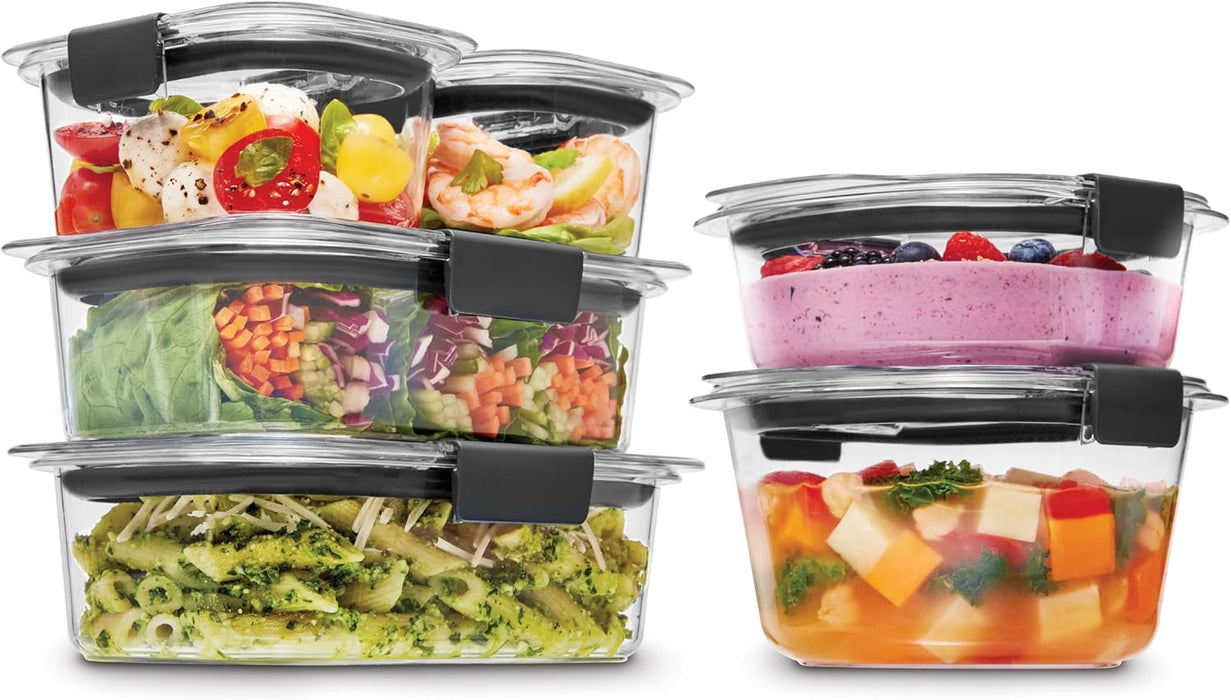 Brilliance BPA-Free Food Storage Container Set with Airtight Lids, 5-Pack (3.2 Cup) - Perfect for Lunch, Meal Prep, and Leftovers