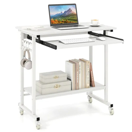 Mobile Computer Desk with Keyboard Tray