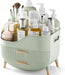 Makeup Organizer with Drawers, Green Skincare Organizer for Vanity, Storage Box with Handle, Large Cosmetic Display Case