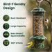 Squirrel Proof Bird Feeders for Outdoors - 4 Port Hanging Metal Bird Feeder with Gravity Spring, Upgraded Metal Hanging 