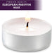 Unscented Tea Light Candles 100 Pack | 4 hours, White, Smokeless, Dripless Small Votive Paraffin Tealights | Long-Lasting for Home, Shabbat, Weddings, Events, Emergencies | Mini Candles Bulk