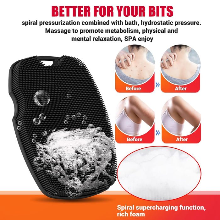 Silicone Bdoy Scrubber -Anti Zinc Infused-Exfoliating Shower Brush