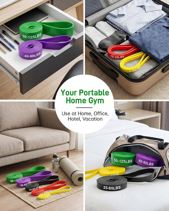 Resistance Bands for Working Out, 5 Levels Pull Up Assistance Bands Set for Workout, Exercise, Home Gym & Strength Training