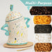 Sassy Handmade Ceramic Storage Canister with Attitude, Airtight Coffee Kitchen Canister for Sugar, Flour, Tea,Nuts (Cyan)