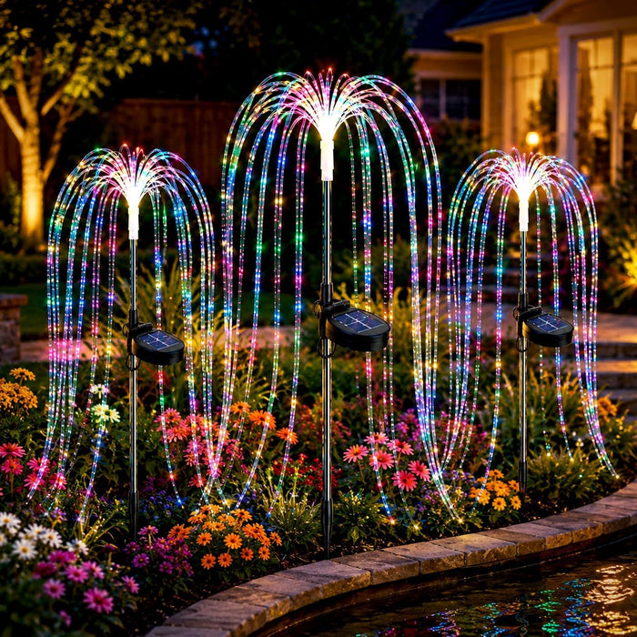 2 Pack Solar Willow Branch Garden Stake Lights 120 LEDs Multicolored