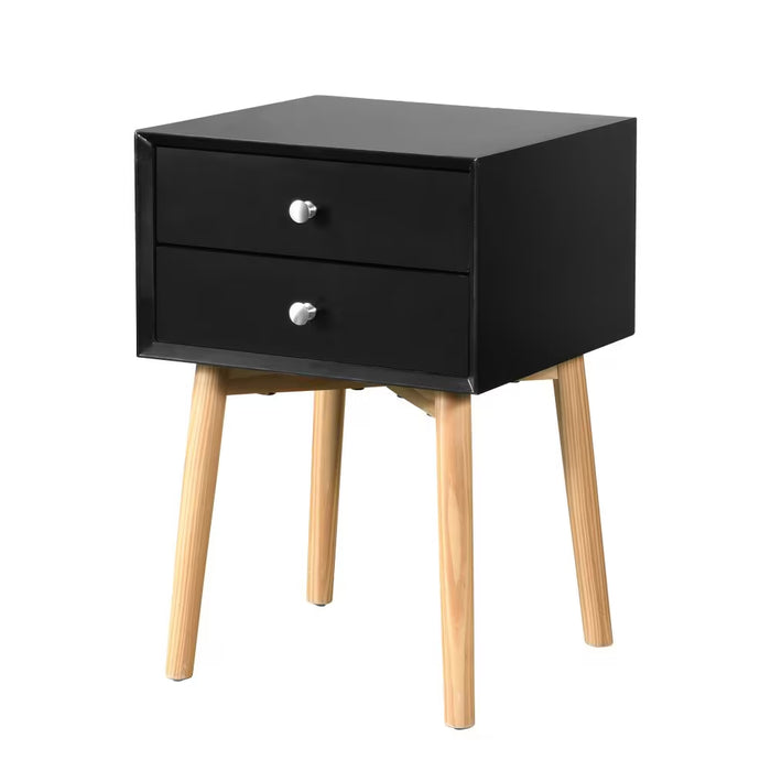 Mid-Century Two-Drawer Bedside Table
