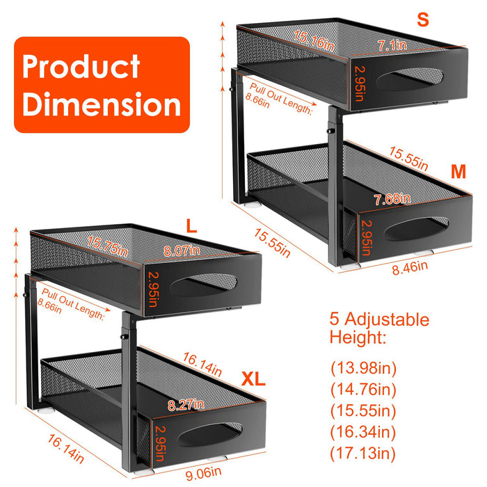 Two-Pack Adjustable Under-Sink Organizers