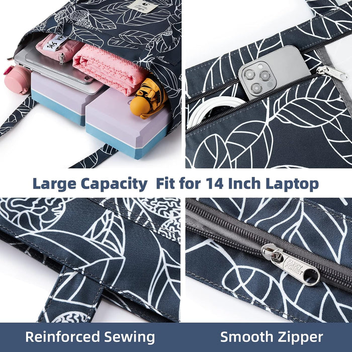 WLLWOO Yoga Mat Carrier Bag for Women Canvas Carryall Tote Gym Pilates
