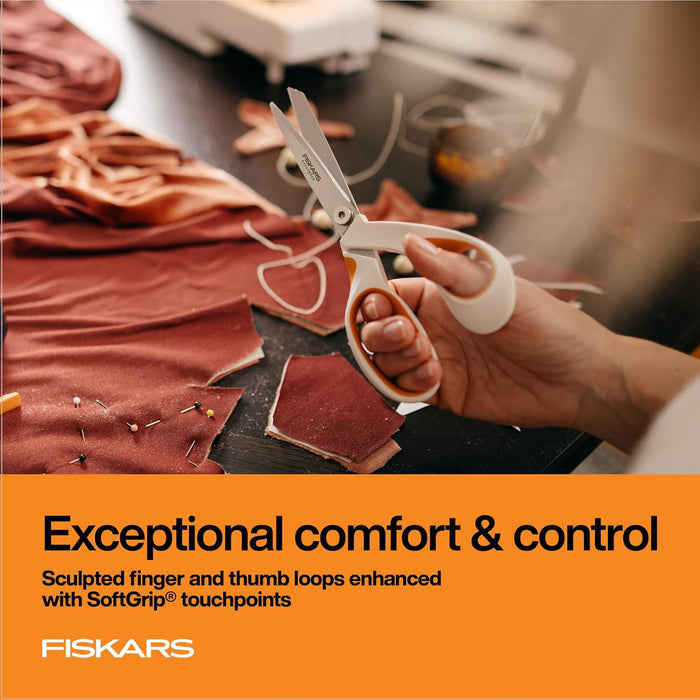 Fiskars 8" RazorEdge Fabric Scissors, Heavy Duty & Sharp Fabric Shears
