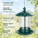 Metal Bird Feeders for Outdoors Hanging, 360° Feeding Tray, Green