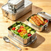 4Pcs Stainless Steel Bento Lunch Box, Metal Food Containers, 1400ml
