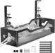 Under Desk Cable Management Tray No Drill, Metal Mesh Cable Management Under Desk with Clamp Mount, 2 Hole Cable Tray with Wire Management and Cord Organizer for Home Office Standing Desk