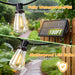 100FT Solar String Lights Outdoor Waterproof with Remote & Timer, LED Shatterproof ST38 Bulbs, USB & Solar Powered Patio Lights for Backyard, Porch, Garden, Wedding Decor, Dusk to Dawn Lighting