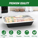 50 Pack (100-Piece) 32 oz Meal Prep Containers with Easy Open Lids, Black