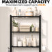3-Tier Over Toilet Storage, Anti-Tilt, 64" H, Black