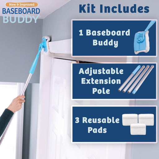 | Lightweight Home Cleaning Essential, Perfect for Baseboards, Moldings & Walls, Glide & Wipe Trapping & Locking Dirt & 