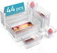 44 PCS Clear Plastic Drawer Organizers Set, Vanity Organizer Trays