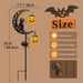 Solar Halloween Garden Stake Light Pumpkin Moon Waterproof Metal Black Cat