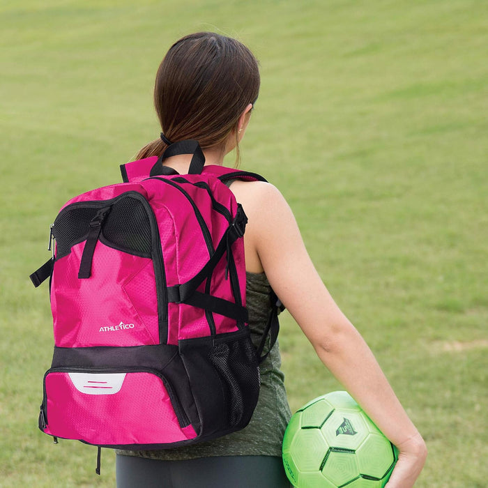 Team Sports Backpack with Ball & Cleat Compartments — Pink