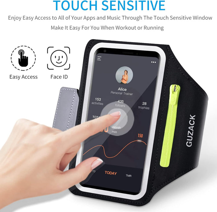 Running Armband for iPhone 18 Pro Max 17 16 15 14 13, Galaxy S26/S25/S24/S23, with Card Slot & Key Pockets, Sports Arm B