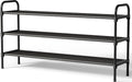 Extra-Long Shoe Rack for Closet, 39.0" Wide - 3 Tier, Black
