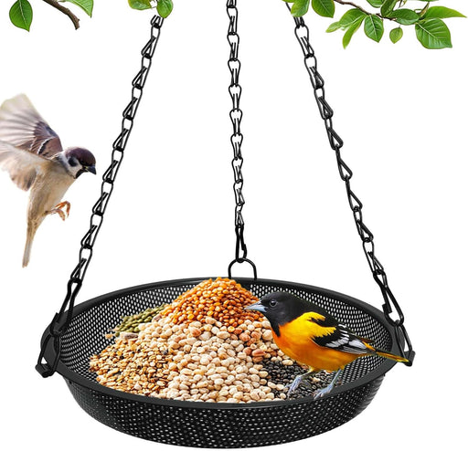 Hanging Platform Bird Feeder, 9 in, Black