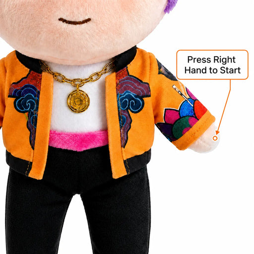 Cannot Speak but Has Lullabies，Breathing Plush Toy, Cute Purple Hair Character Stuffed Doll with Soft Plush Feel, Orange Jacket Outfit, Cuddly Companion for Bedtime, Bedroom Decor, Desk Display,Sohochic