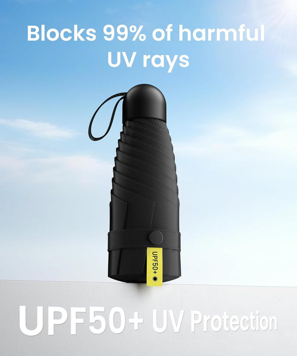 3 Pack Mini Travel Folding Umbrella,UPF 50+ UV Compact Portable Sun