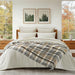 Plaid Chenille Knit Throw Blanket, 50"x60", Grey & Beige