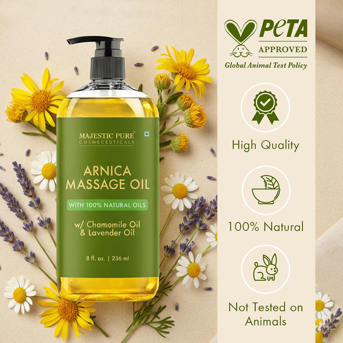 Arnica Sore Muscle Massage Oil for Massage Therapy - 8 Fl Oz